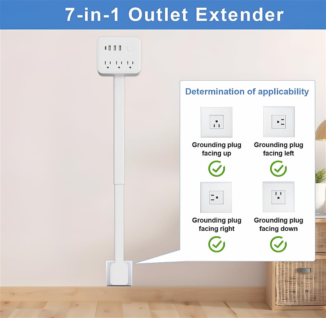 Electrical Outlet Extender A01 telescoping pole extended for tight spaces.