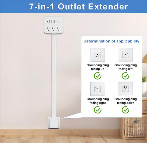 Electrical Outlet Extender A01 telescoping pole extended for tight spaces.