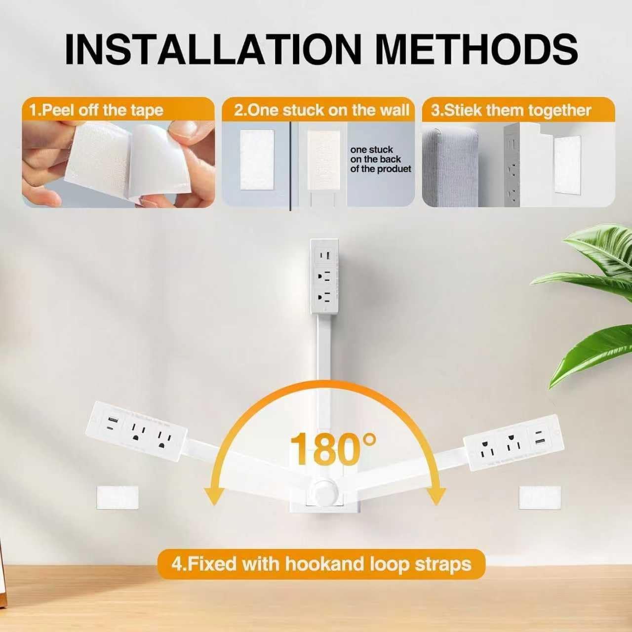 Electrical Outlet Extender extendable arm reaches 22–27 inches for tight spaces.