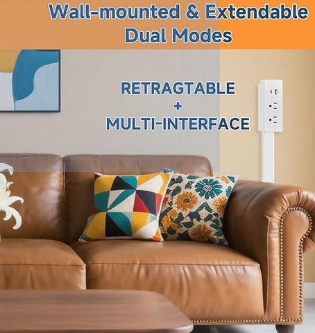 Electrical Outlet Extender provides two AC outlets for simultaneous device charging.