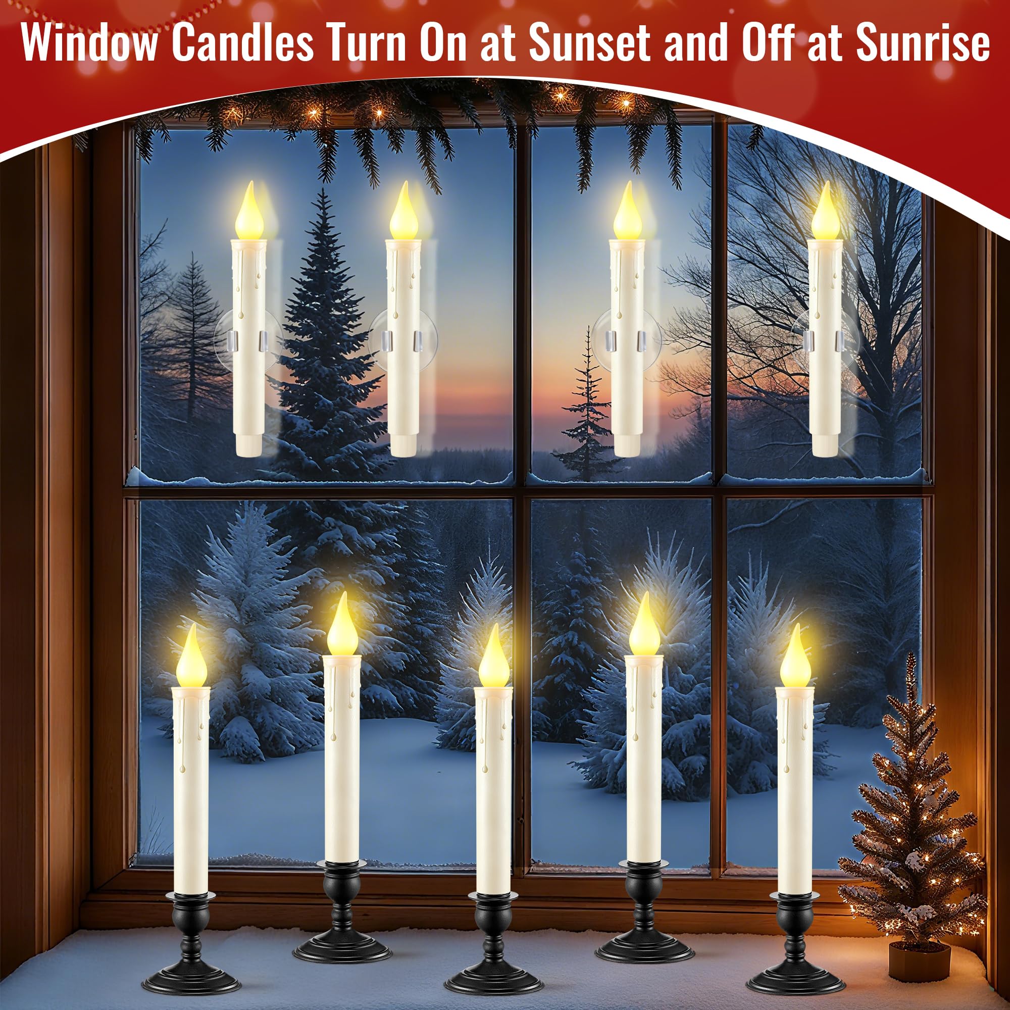 ElectricWise six pack includes batteries for immediate cordless window decorating.