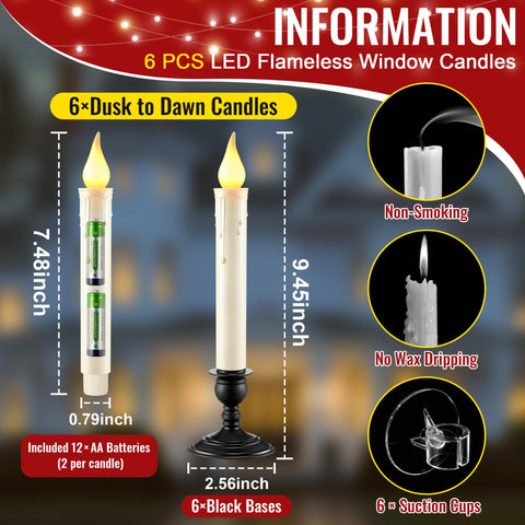 ElectricWise ivory LED taper candle with flicker for cozy holiday ambiance.