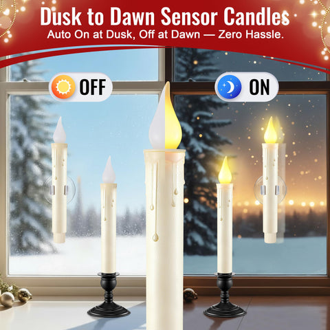 ElectricWise removable black base keeps the window candle upright.