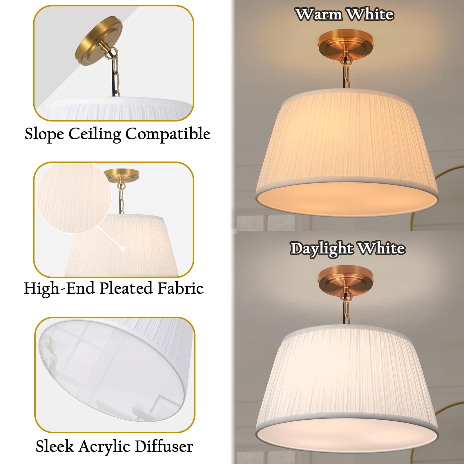 Electro bp semi-flush mount design showing compact ceiling profile