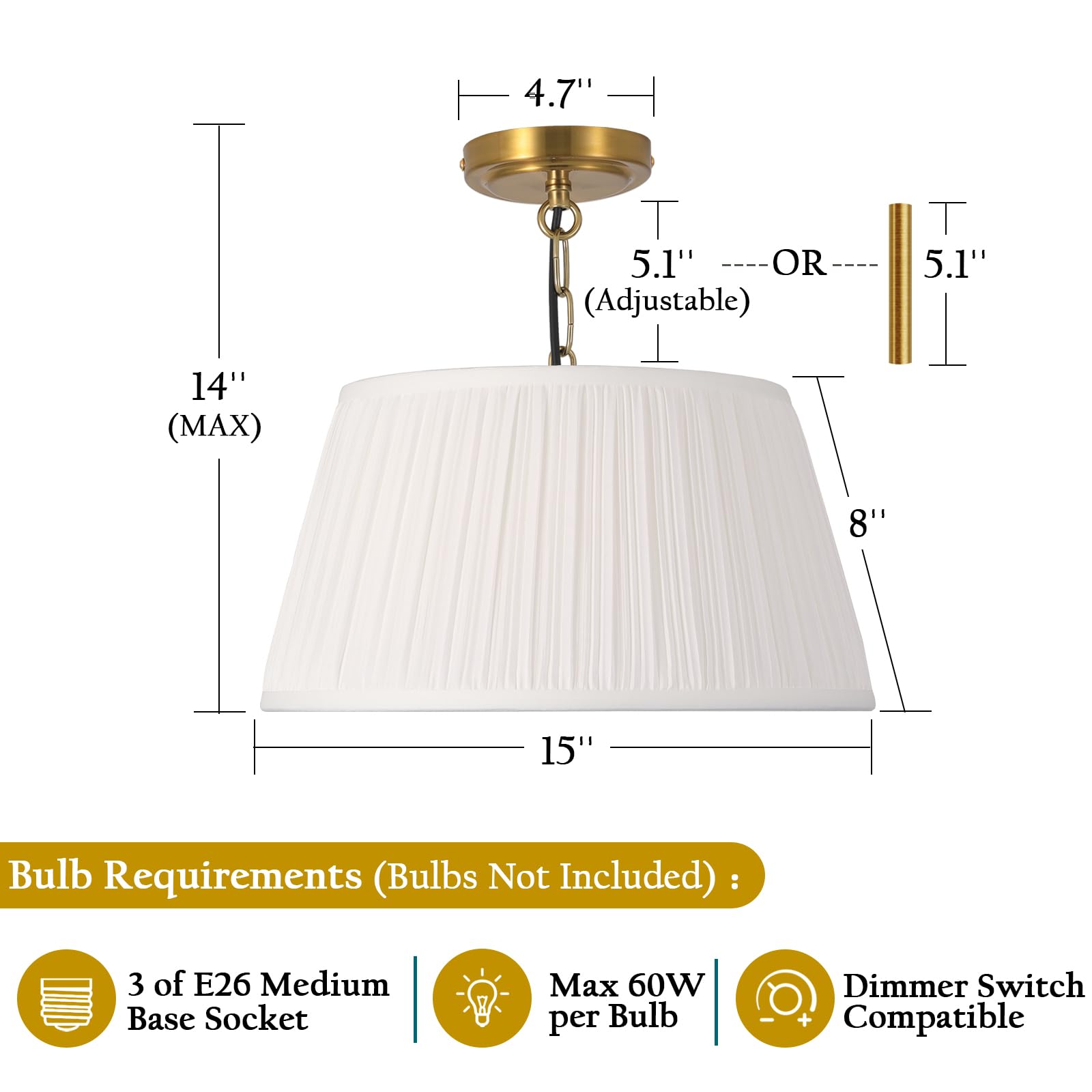 Electro bp three E26 sockets provide flexible dining and living room lighting