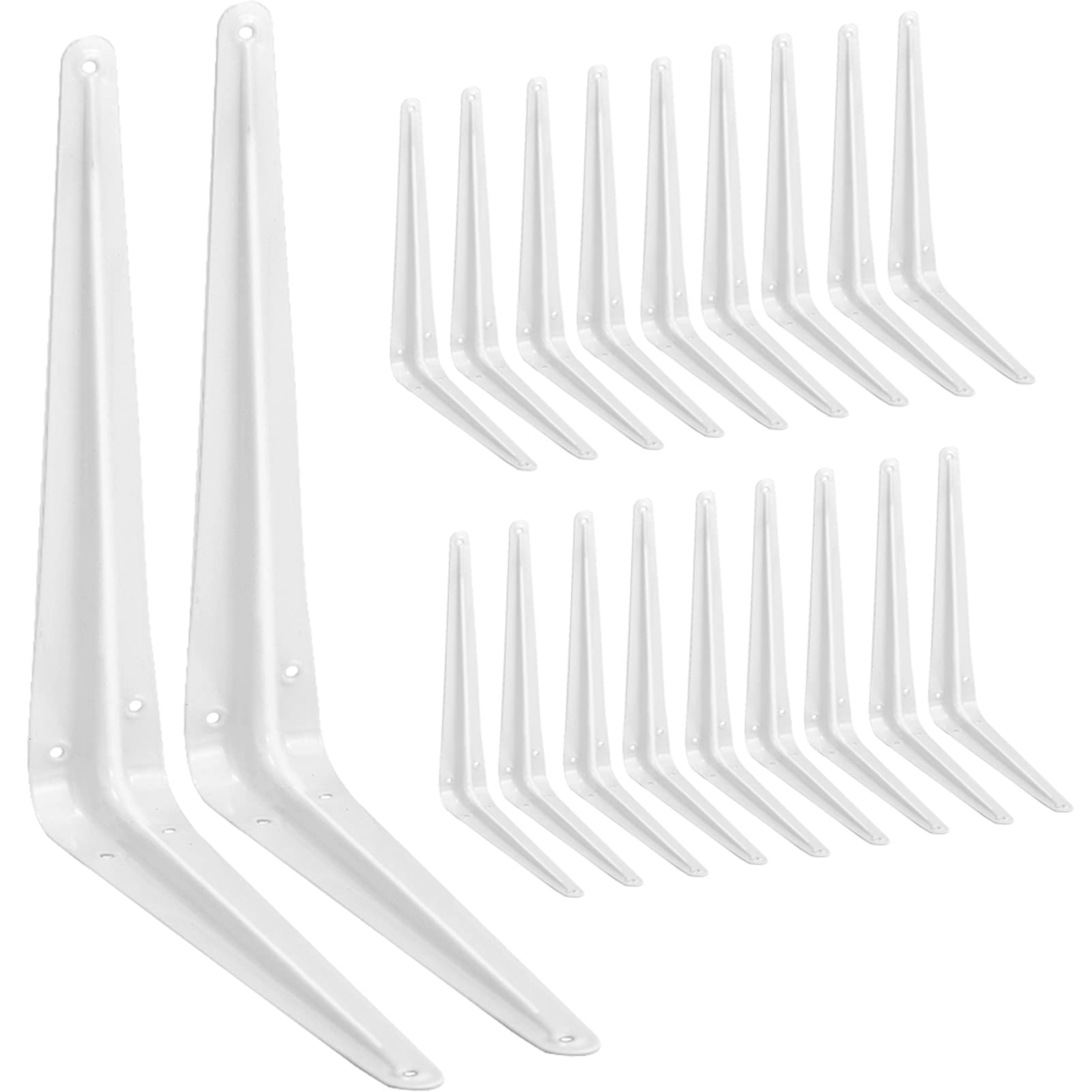 Eledom 20-pack shelf brackets 10-inch white for sturdy wall-mounted shelves