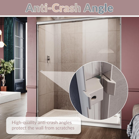 ELEGANT track and door system adjustable from 58.5 to 60 inches to fit most showers.