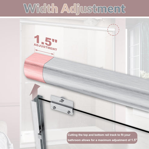 ELEGANT double-sliding doors allow space-saving access and easy cleaning around the track.