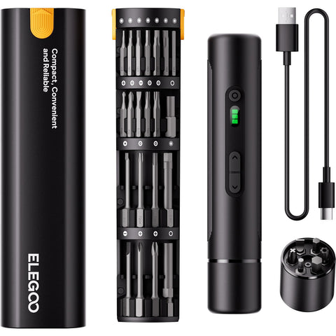 ELEGOO 33-in-1 electric screwdriver with magnetic case for organized repairs