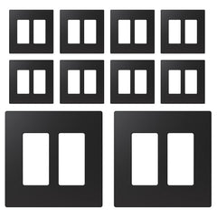 ELEGRP 2-Gang screwless faceplate mid-size delivers a seamless wall look.