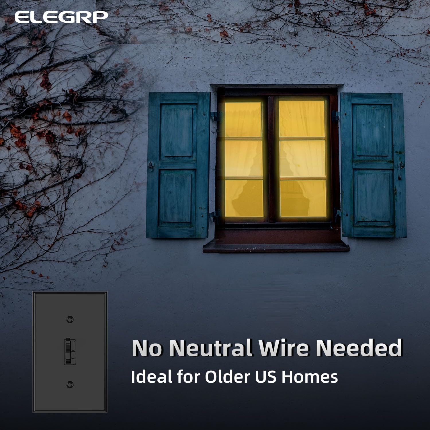 ELEGRP dimmer switch in a 3-way configuration demonstrating shared brightness level.