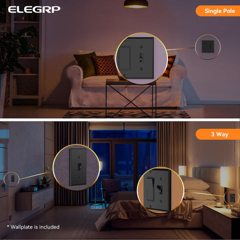 ELEGRP digital dimmer with low-profile design fits standard electrical boxes.