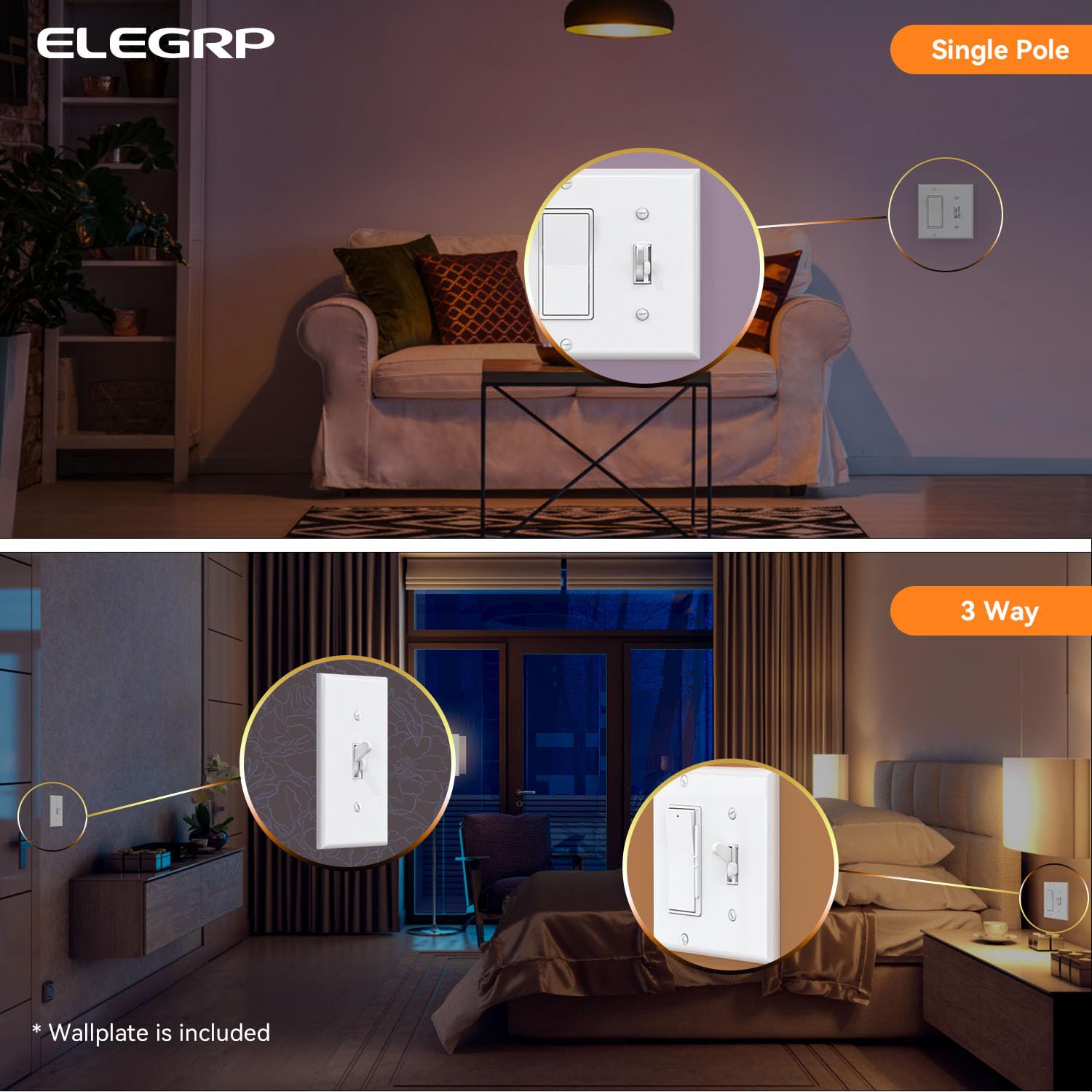 ELEGRP fade-on feature provides gentle light onset