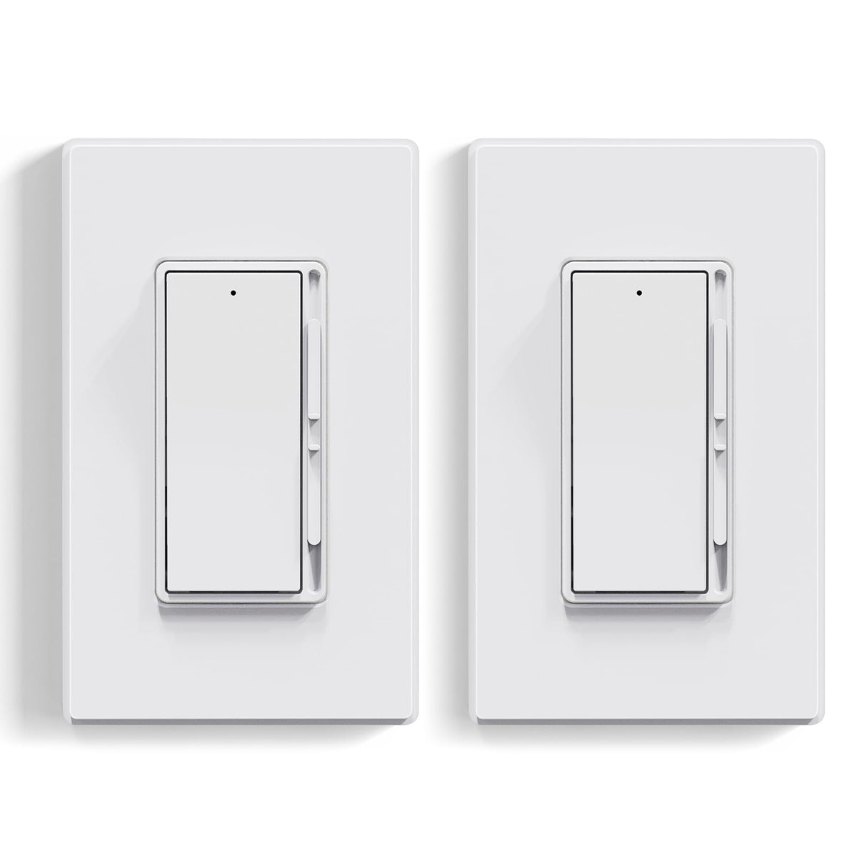 ELEGRP dimmer switch in matte white, front view, showcasing smooth dimming control.
