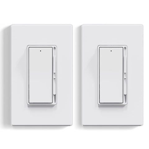 ELEGRP dimmer switch in matte white, front view, showcasing smooth dimming control.