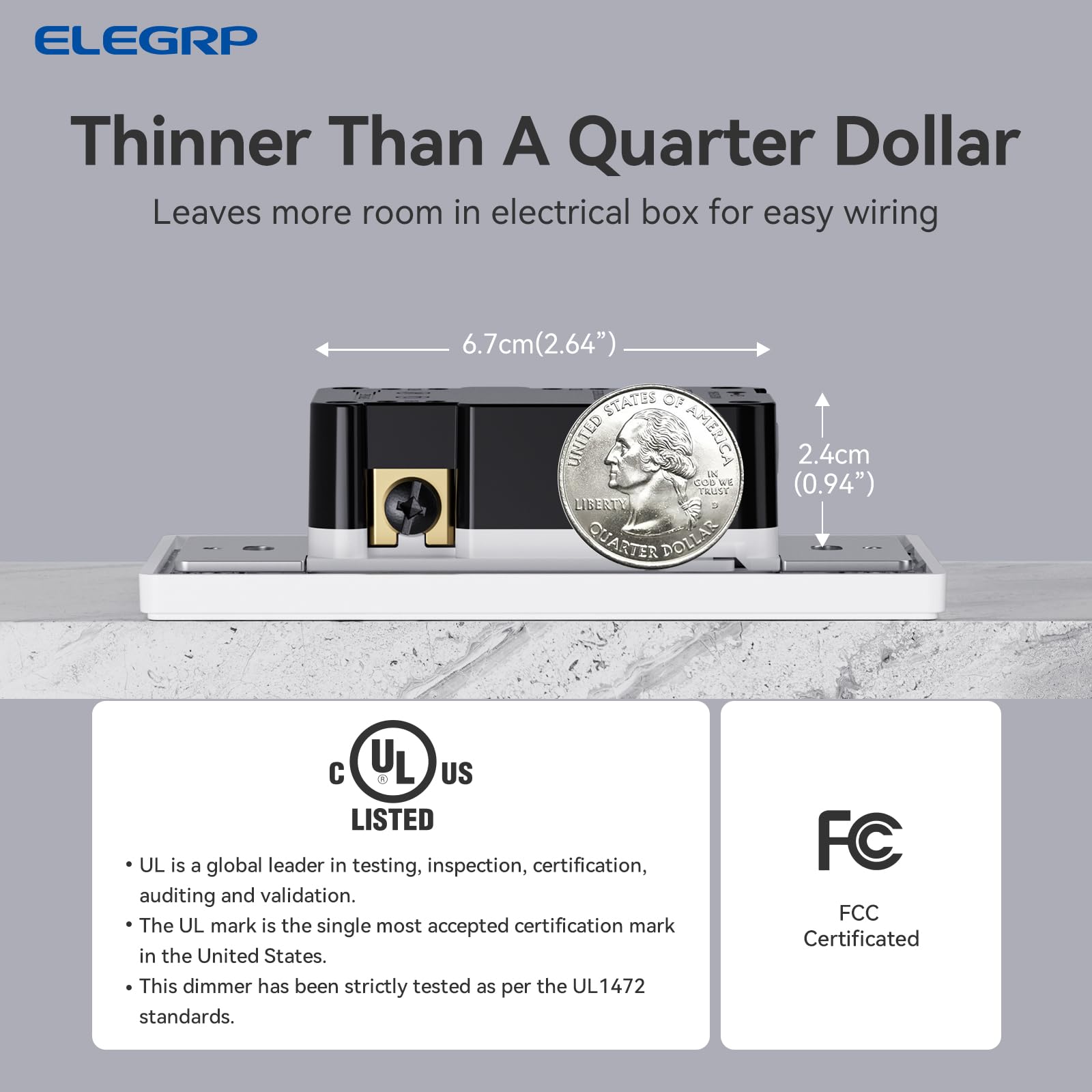 ELEGRP dimmer supports LED and CFL bulbs for flexible lighting options