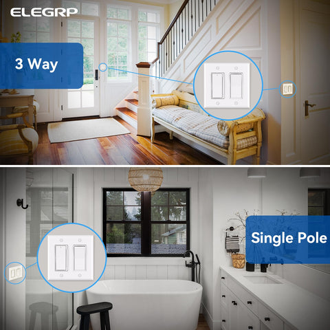 ELEGRP dimmer with wall plate included for a clean, finished install