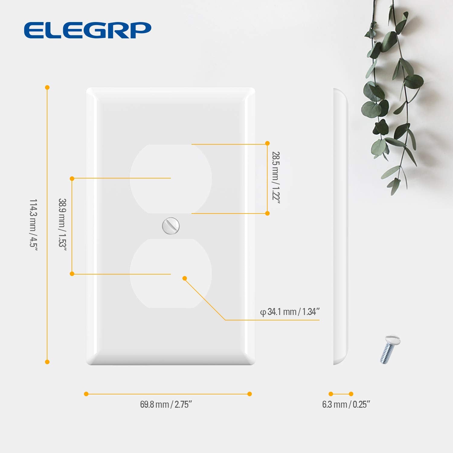 ELEGRP outlet cover being installed with screwdriver shows simple replacement