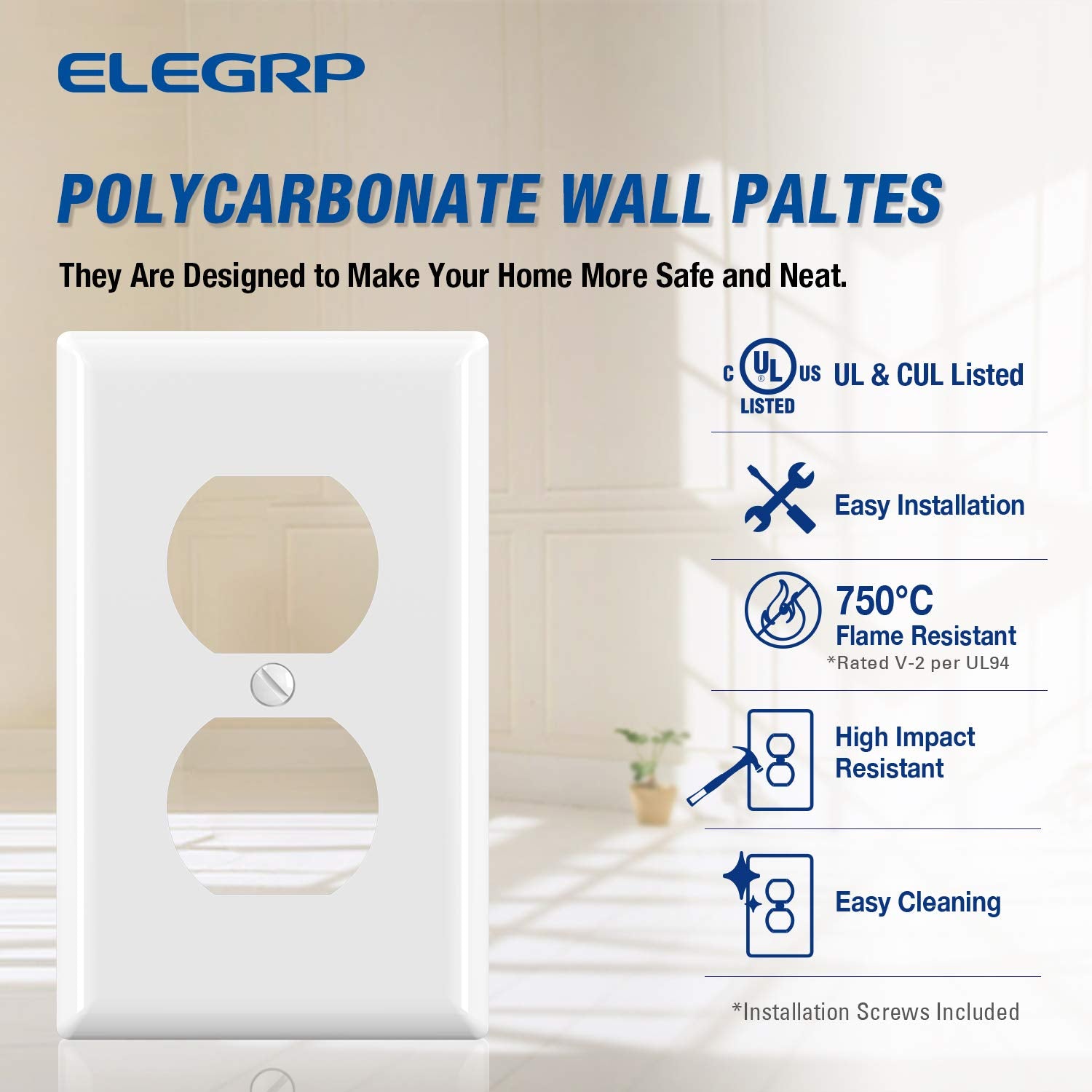 ELEGRP polycarbonate close-up highlights durable, unbreakable material and heat resistance