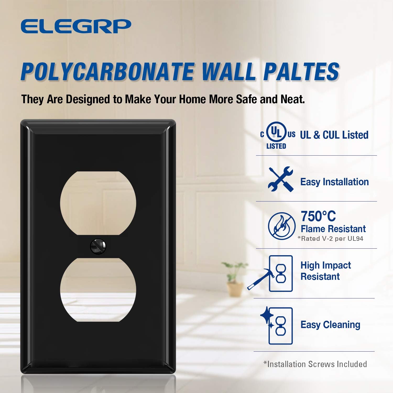 ELEGRP polycarbonate side view highlights unbreakable durability for high-traffic spaces