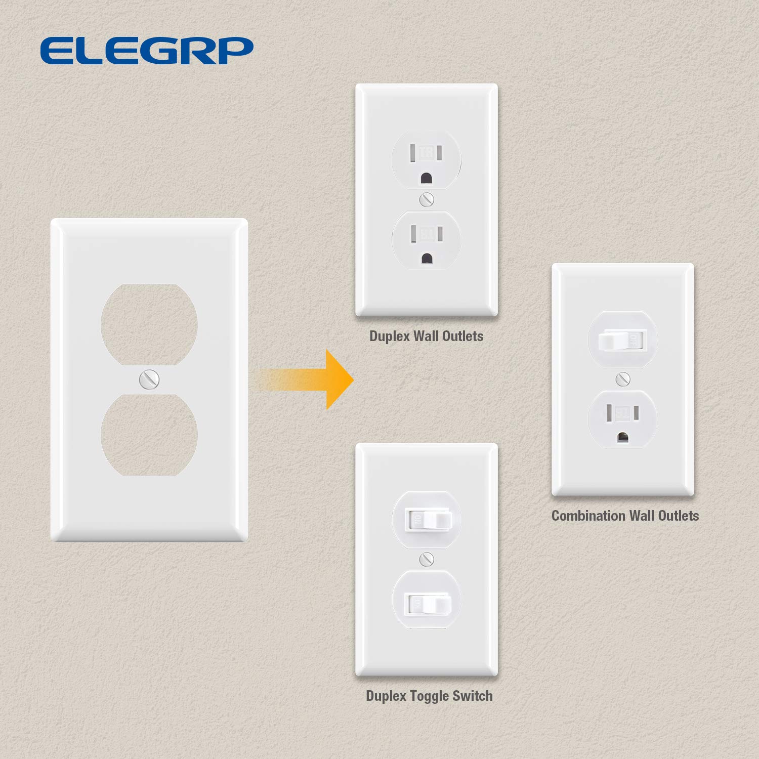 ELEGRP easy-install wall plate makes installation quick with a screwdriver.