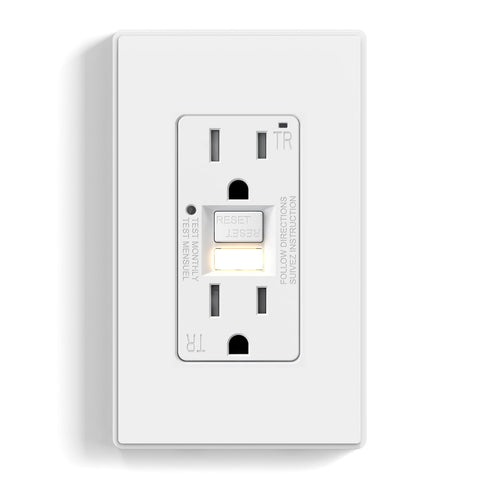 ELEGRP GFCI nightlight outlet with automatic glow for safe nighttime navigation