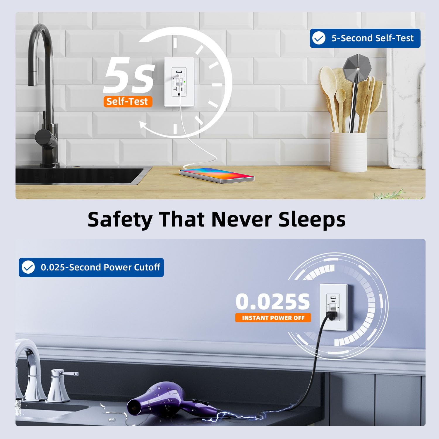 ELEGRP built-in night light demonstrates automatic nighttime navigation.