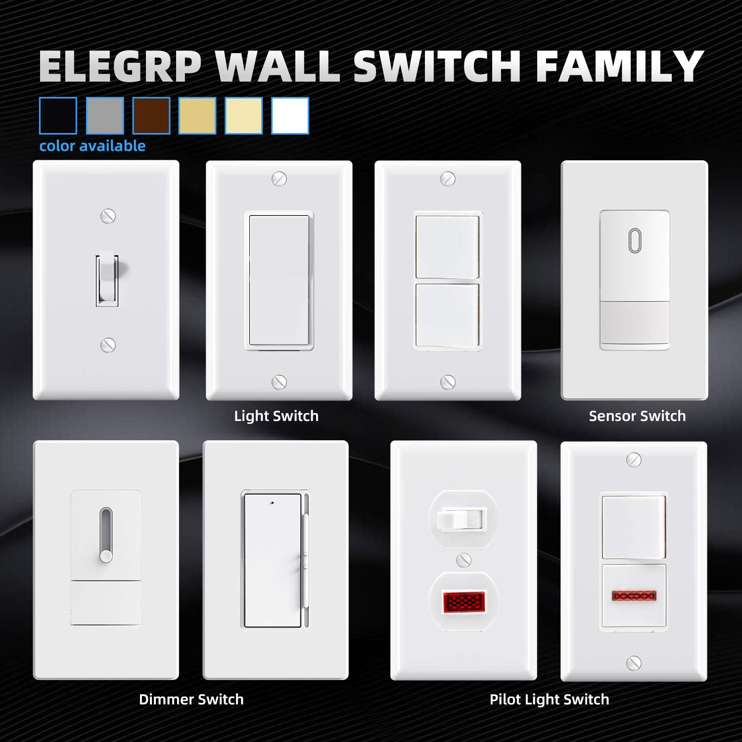 ELEGRP glossy-white switch quick wiring reduces installation time.