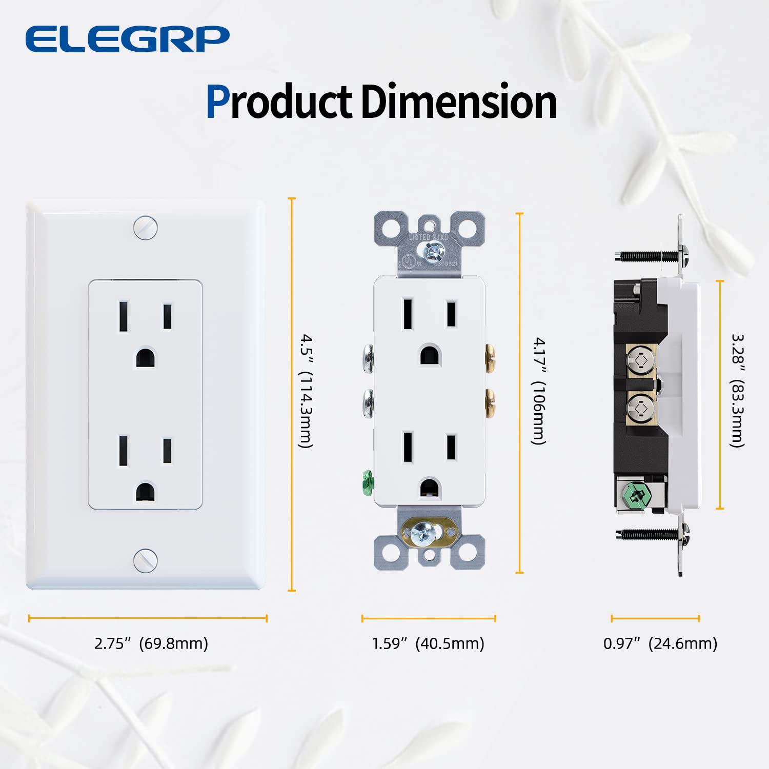 ELEGRP glossy white receptacle supports two circuit conversion for flexible layouts