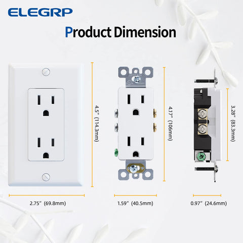 ELEGRP glossy white receptacle supports two circuit conversion for flexible layouts