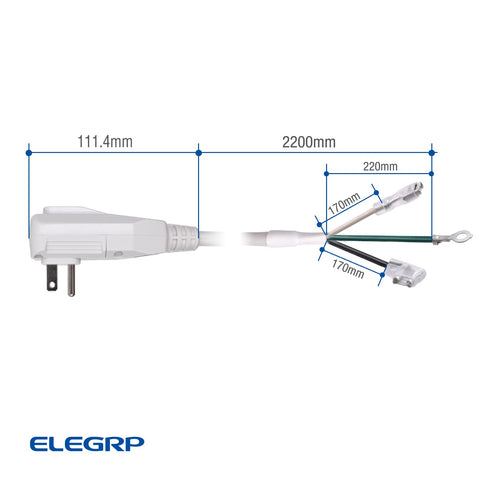 Indoor air conditioner setup using ELEGRP LCDI cord for safe connection