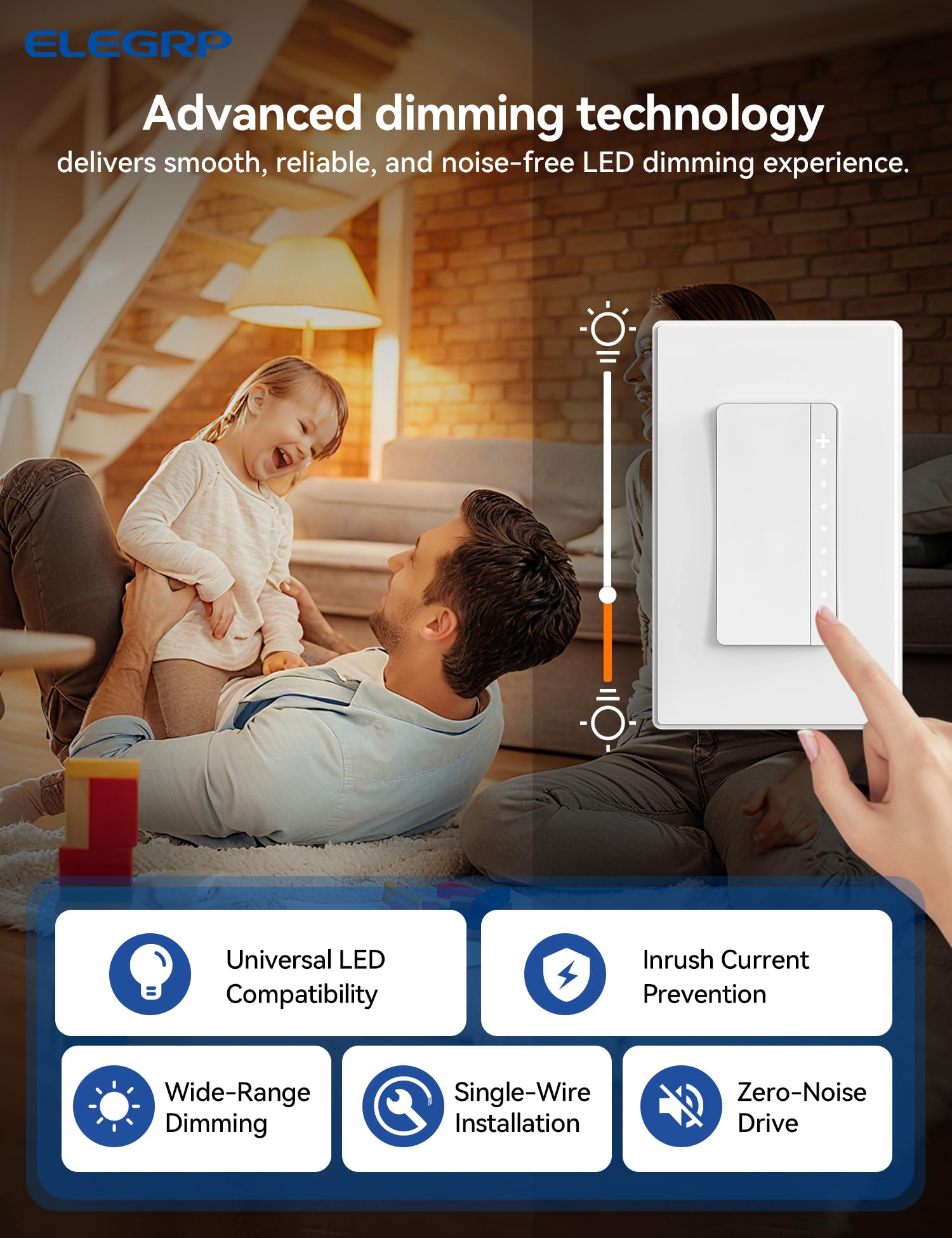 ELEGRP LEDPro rugged thermoplastic housing resists impact and scratches.