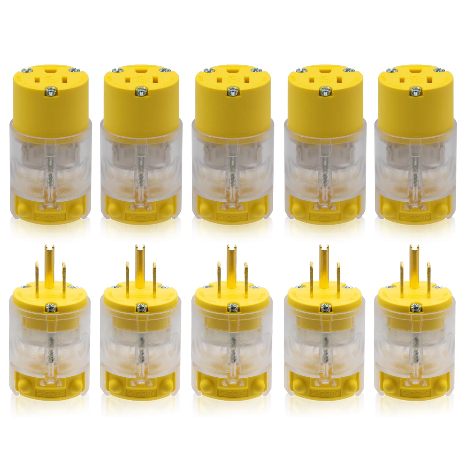 ELEGRP lighted straight blade plug with power status indicator.