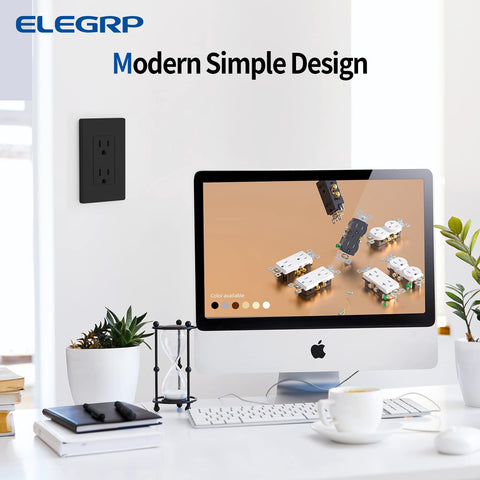 ELEGRP NEMA 5-15R receptacle for standard 15A devices