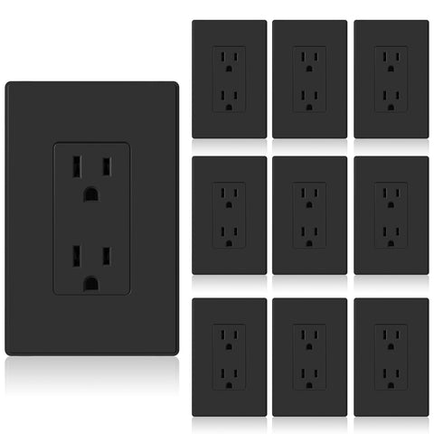 ELEGRP matte black outlet face with durable, high-impact thermoplastic construction