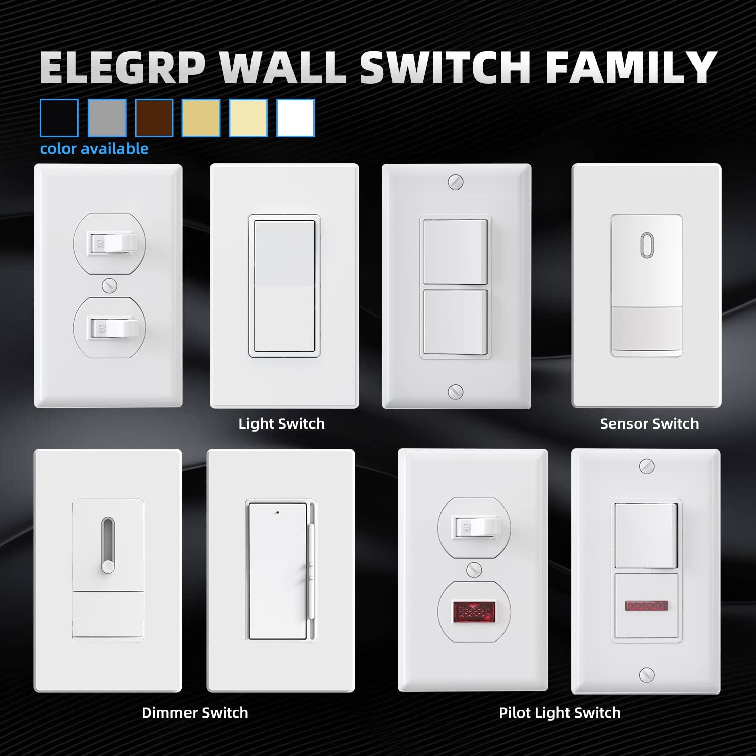 Closeup of ELEGRP decorator switch showing durable construction.