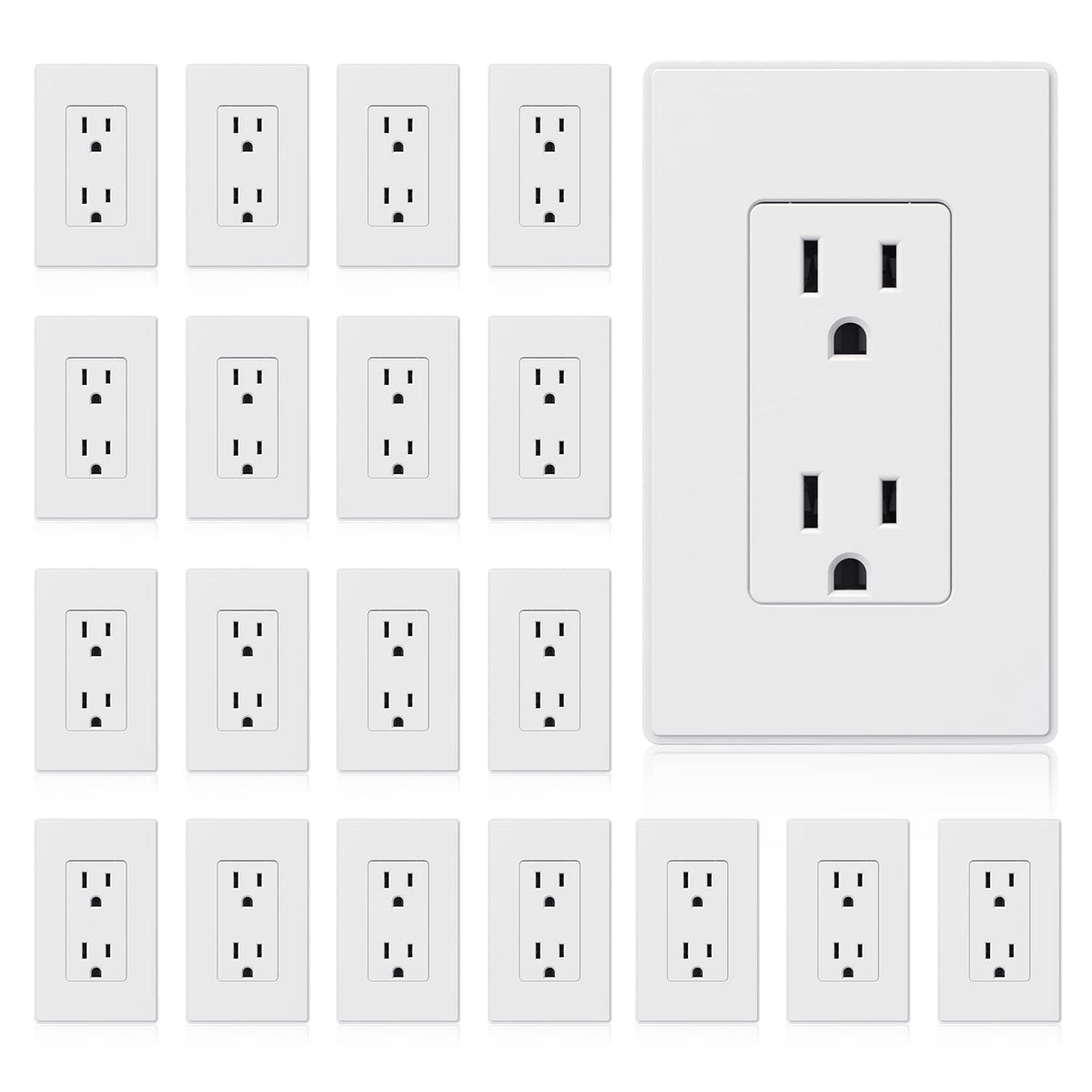 ELEGRP matte white outlet front view shows durable, stylish design for home or office use.