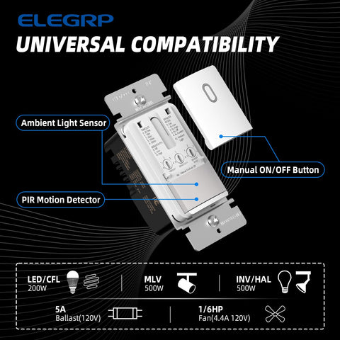 ELEGRP matte white switch close-up-thermoplastic-housing reveals scratch-resistant durability.