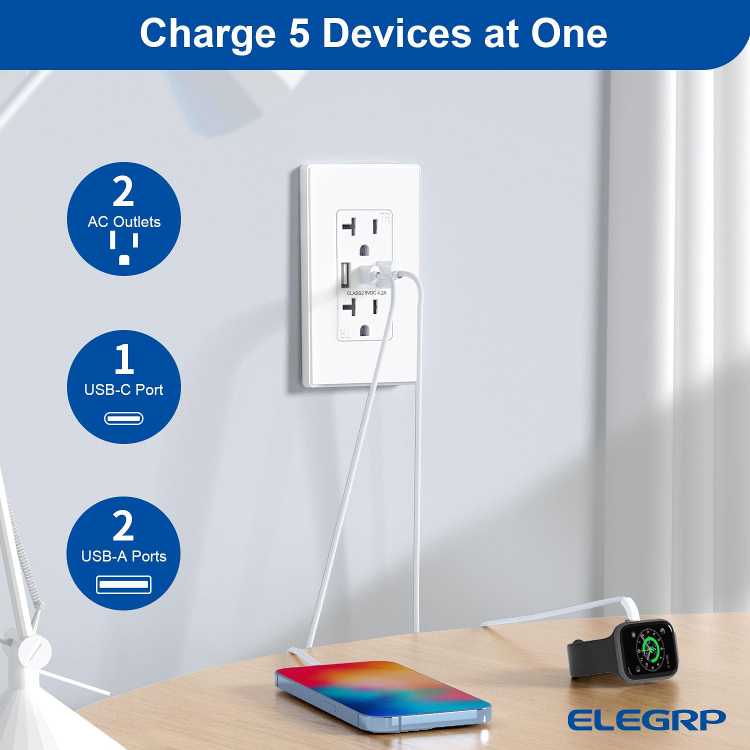 ELEGRP matte white screwless wall plate for a clean look