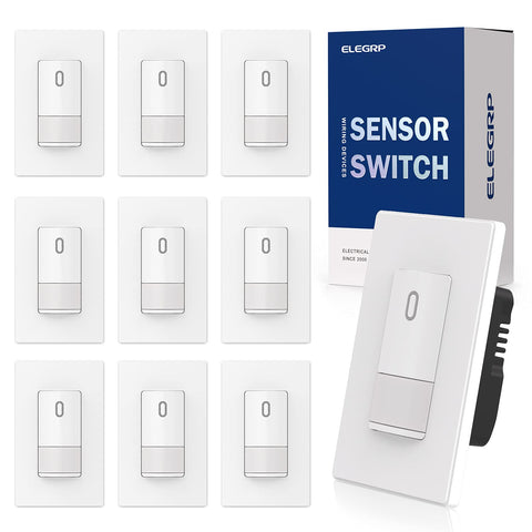 ELEGRP occupancy switch front view with matte white finish for easy hallway control