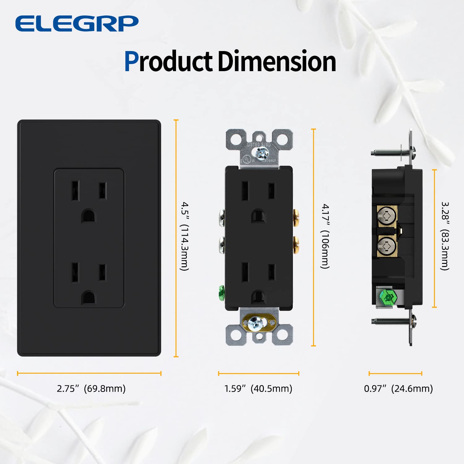 ELEGRP plaster ear break feature allows flush mounting alignment.