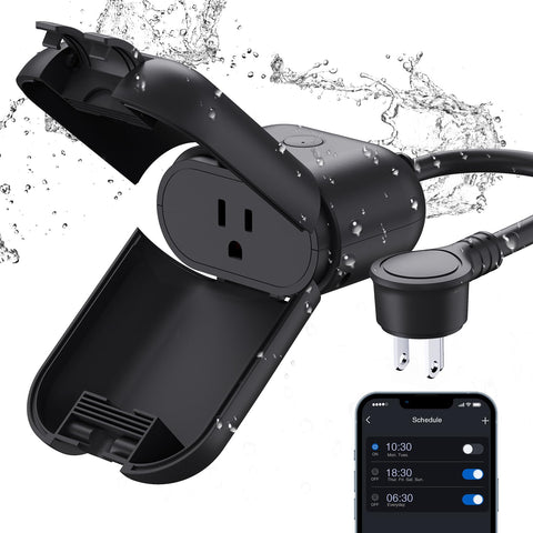 ELEGRP PQR10 outdoor plug with rainproof housing for reliable patio lighting in rain.