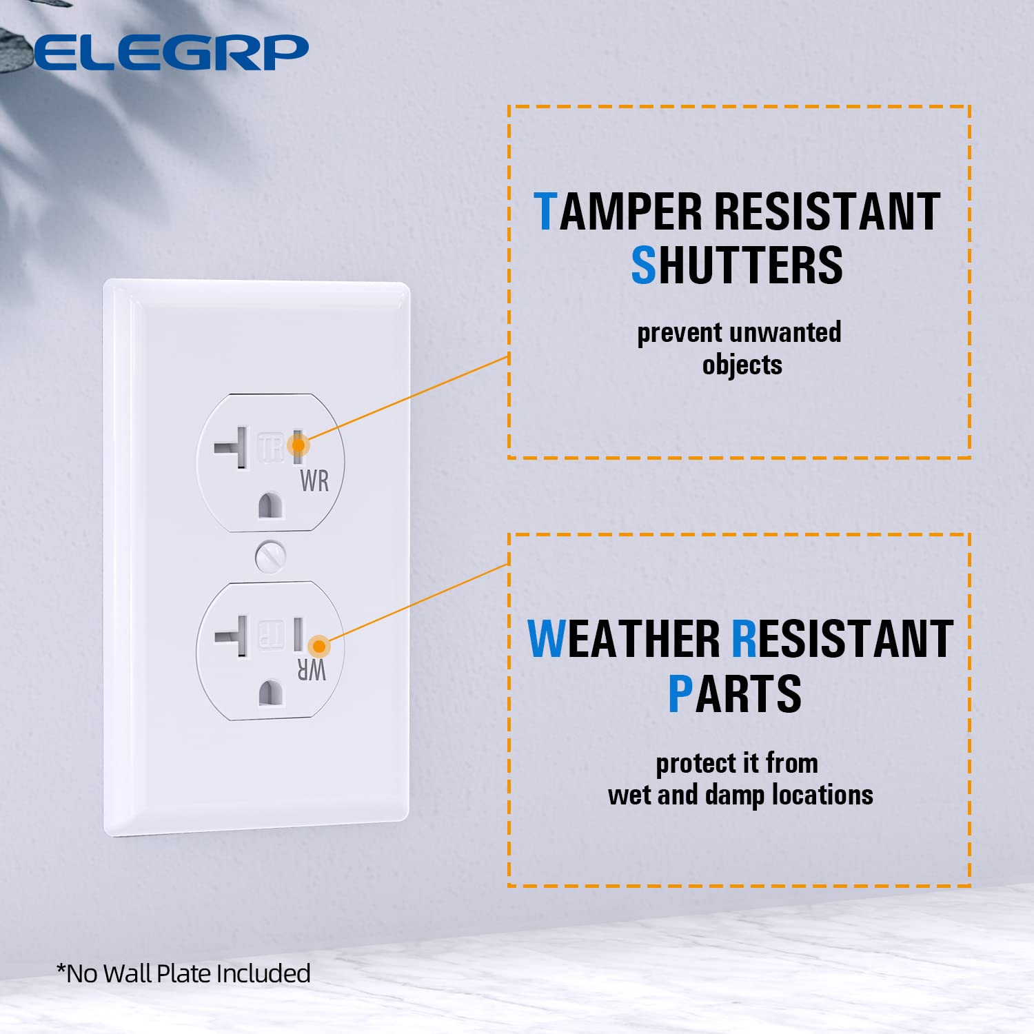 ELEGRP self-grounding outlet with green screw enables quick grounding in boxes