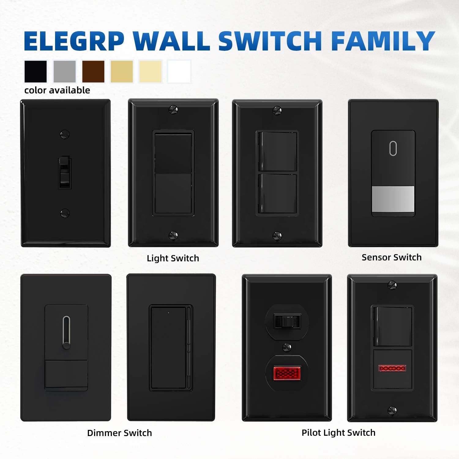 ELEGRP glossy black compact slim-body switch saves room for wires in crowded boxes.