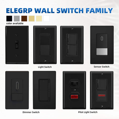 ELEGRP glossy black compact slim-body switch saves room for wires in crowded boxes.