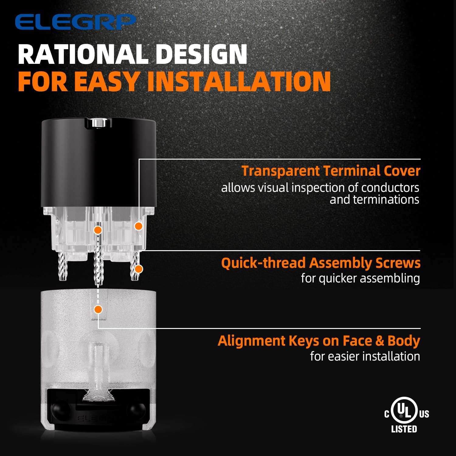 ELEGRP solid brass connectors provide low resistance and strong conductivity.
