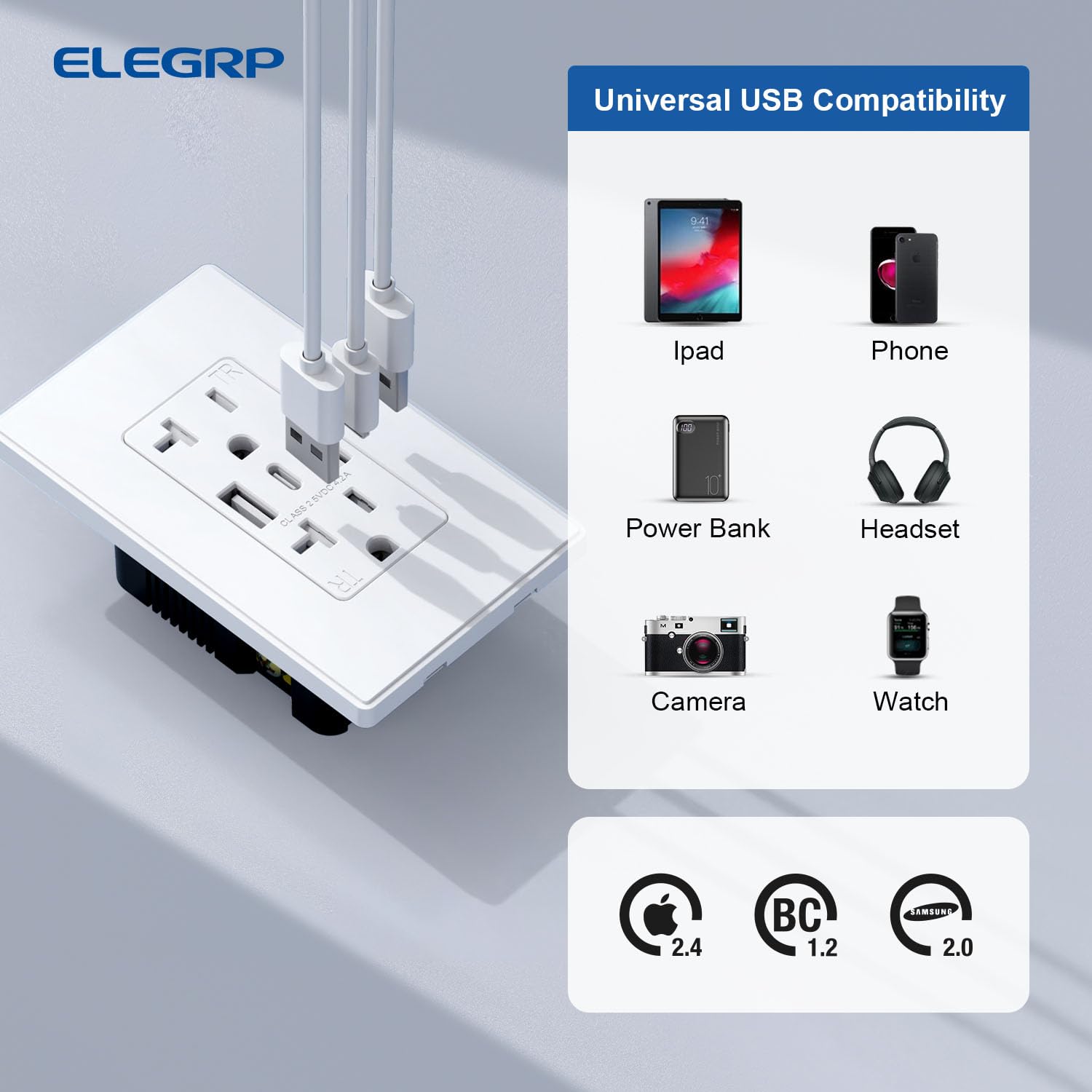 ELEGRP USB-C port provides 5V 3A for devices
