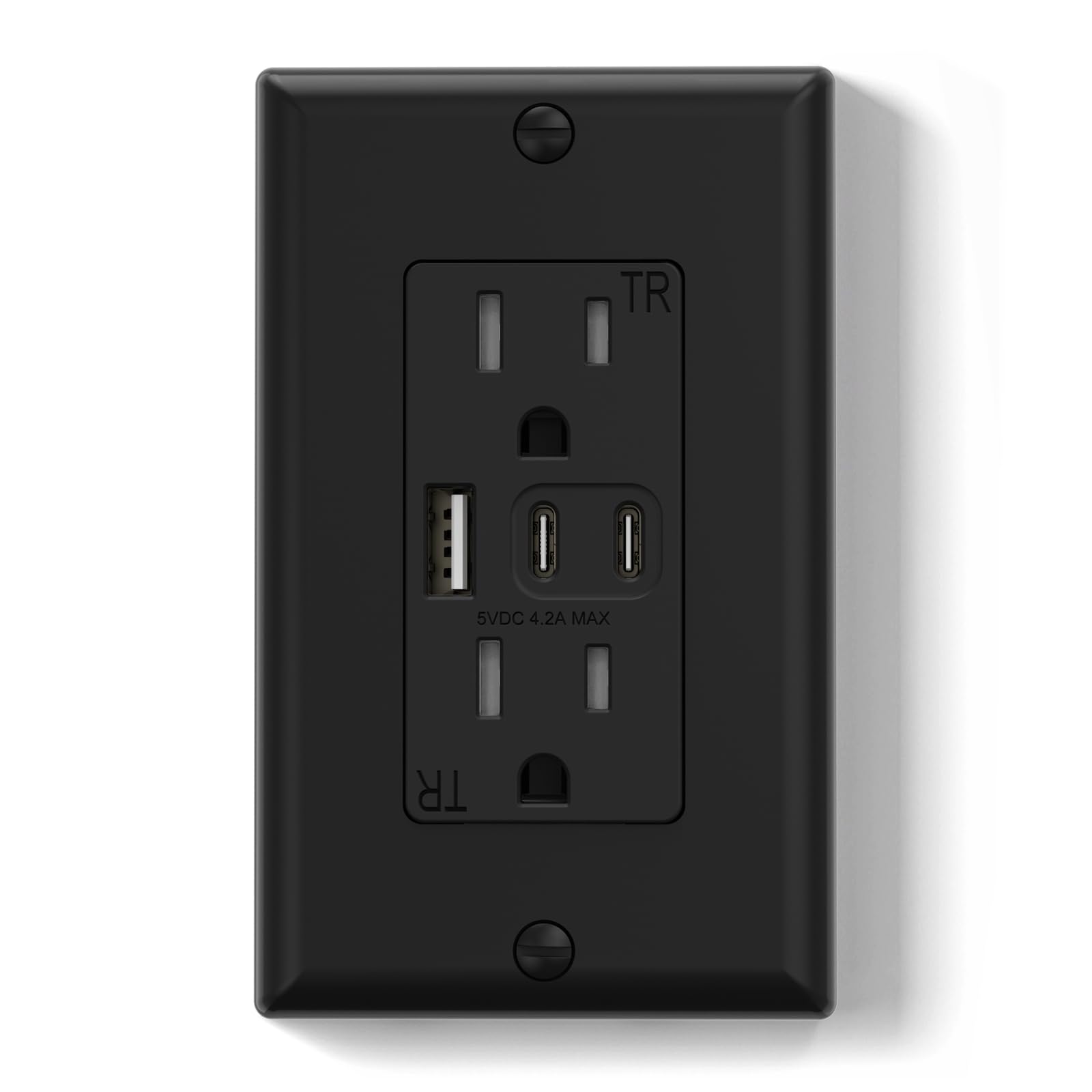 ELEGRP USB outlets front view with three ports for organized home charging.