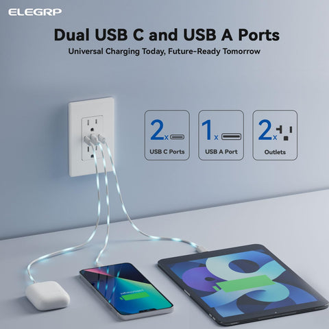 ELEGRP matte finish wall plate boosts a modern, seamless look and durability.