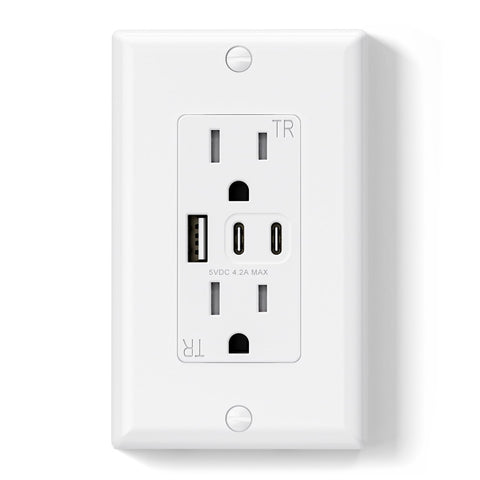 ELEGRP USB outlets with three ports for easy family charging in the home
